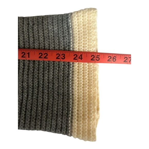 SHEIN Colorblock Knit Crop Sweater Women’s S White Brown Gray Acrylic Top - Picture 6 of 8